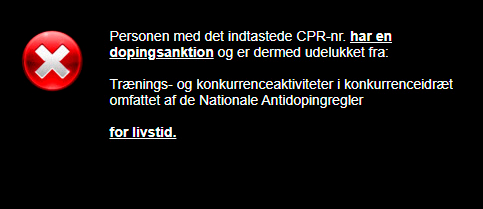 Dopingregistret.dk udelukkelse på livstid fra DIF