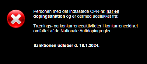 Dopingregistret.dk udelukket med udløb fra DIF